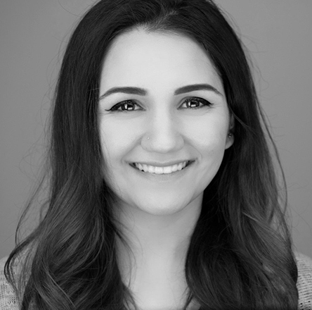 Black and white photo of Amanda Jaconelli